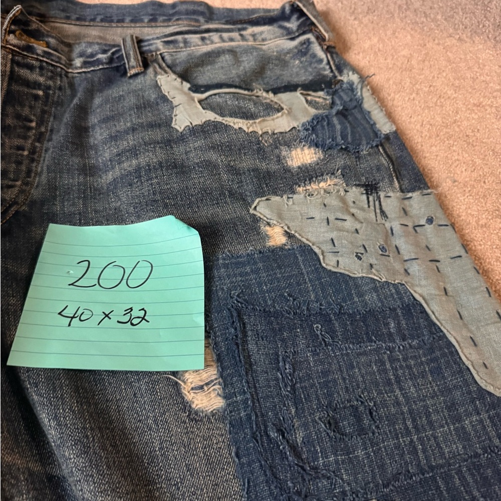 Polo by Ralph Lauren Blue Distressed Slim Straight Jeans